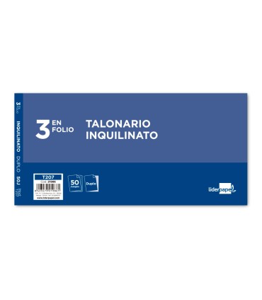 Talonario liderpapel inquilinato 3 fº original y copia t207 con codiciones e iva